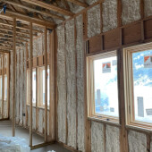 open cell spray foam insulation installed in a church